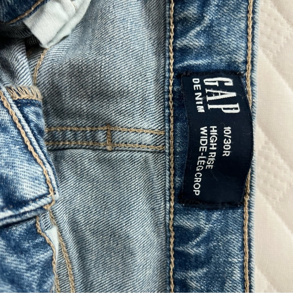 Gap High Rise Wide Leg Crop Denim Jeans size 10/30R
